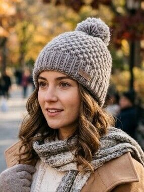 Cintelli E Galluzzo Wool Blend Crochet Knit Beanie Women’s One Size